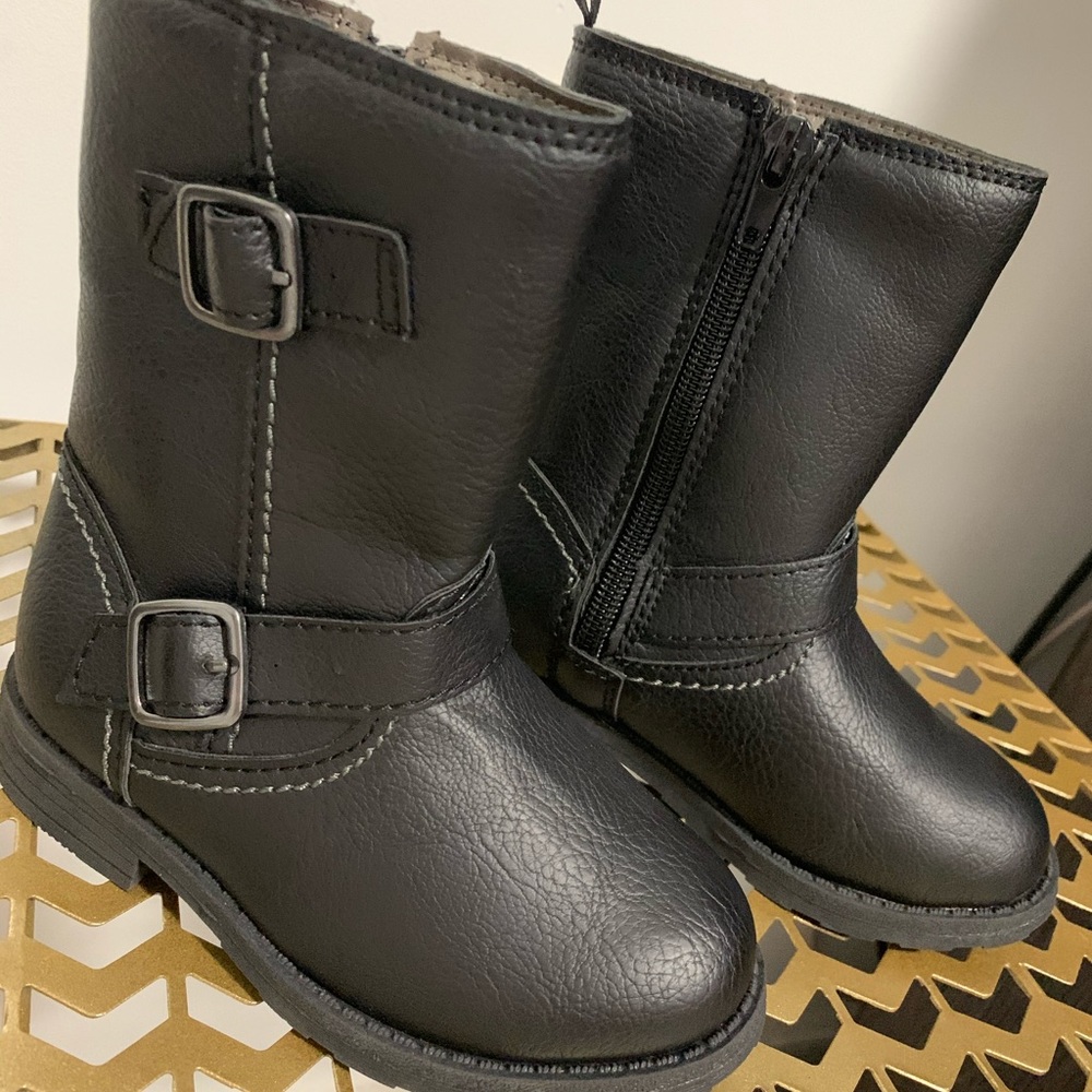 Tall black toddler girl boots size 8